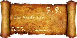 Filp Valéria névjegykártya